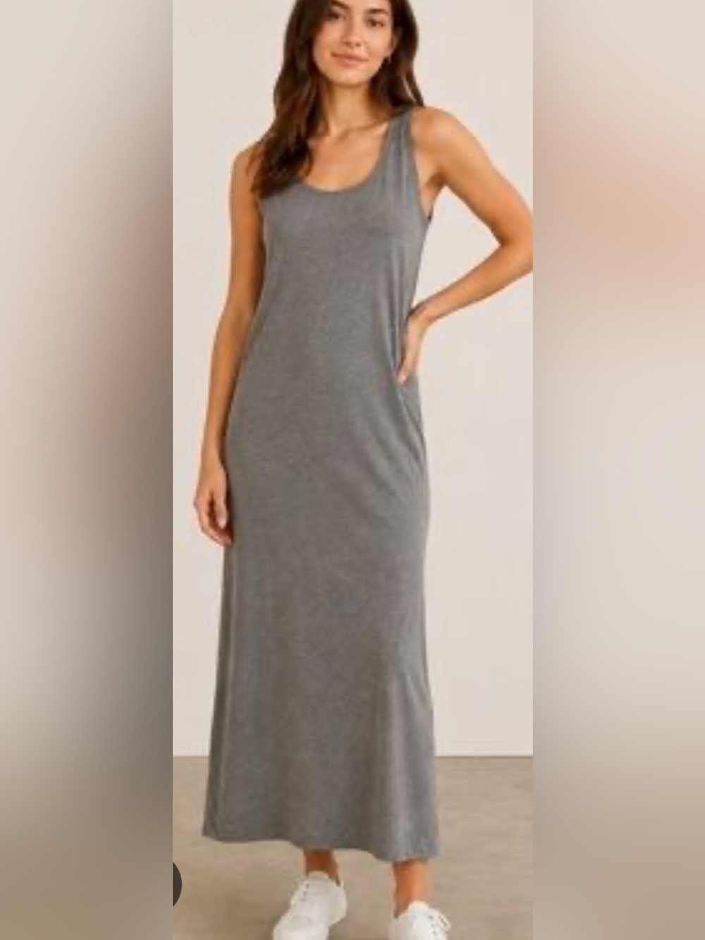 Pact Organic Gray Midi Tank Dress